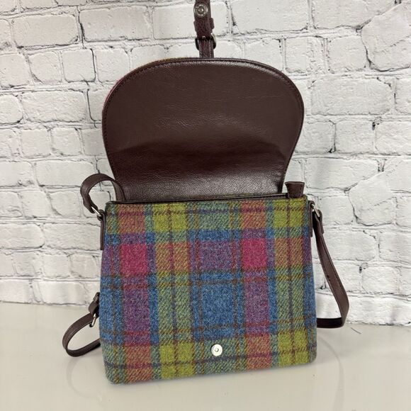 Glen Appin of Scotland Harris Tweed Torridon Wool Multi Plaid Shoulder Bag NWOT - Picture 5 of 14